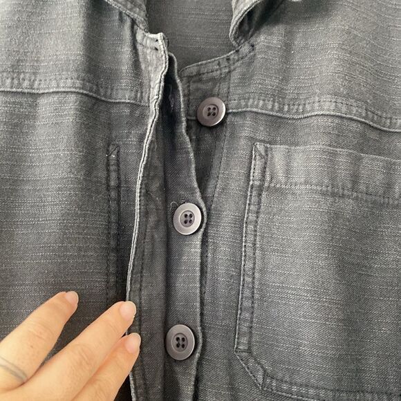 Free People Quinn Coverall Jumpsuit Black Cotton Wide Leg Boho Urban Casual - Picture 6 of 16